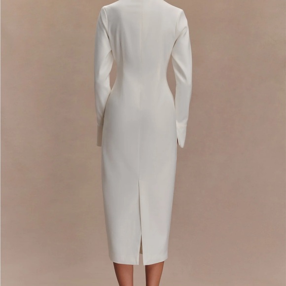 MESHKI - Dorian Fitted Shirt Midi Dress - White - Picture 6 of 7